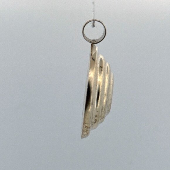 Vintage Taxco Mexico Sterling Silver 925 Round Ridged Pendant 44mm 17.1g Estate - Picture 2 of 8